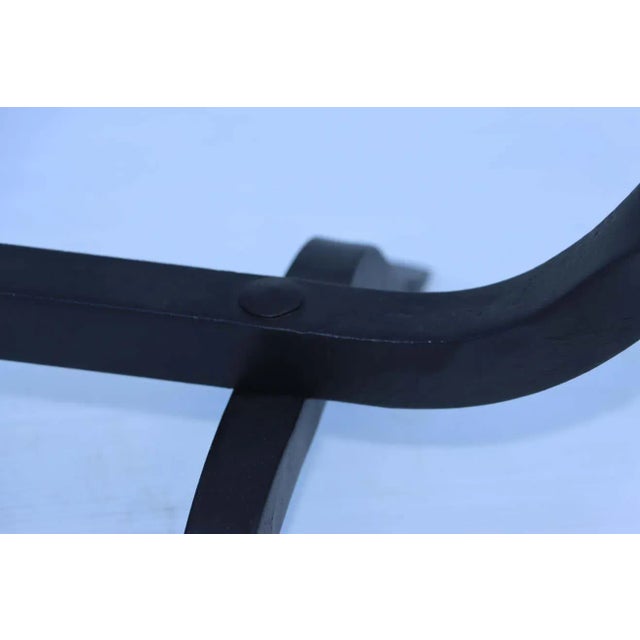 Large 1940's Solid Iron Andirons - A Pair For Sale - Image 4 of 10