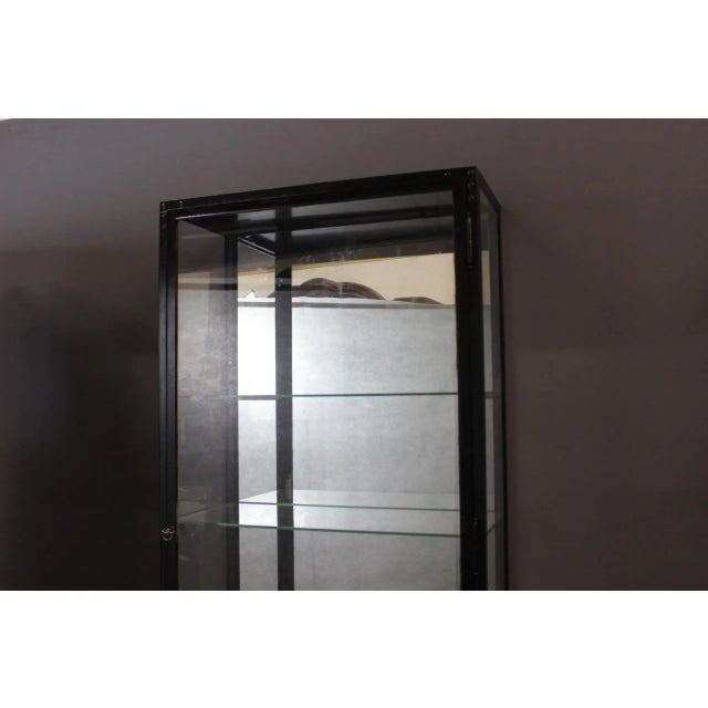 Black Lacquered Iron Display Cabinets, 1930s, Set of 2 For Sale - Image 3 of 15
