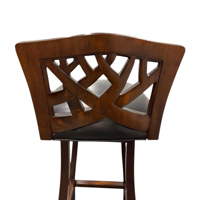 Wood Martin Pierce English Hedgerow Swivel Bar Counter Stools- A Set of 4 For Sale - Image 7 of 9