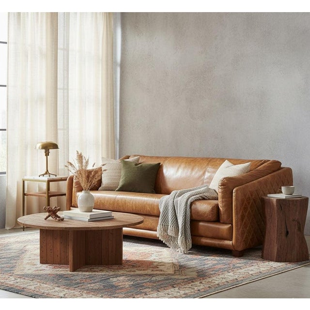 Waco Rustic Modern Sofa - Light Brown Leather For Sale - Image 14 of 15