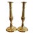 Tall Traditional Hampton Brass Candleholders, a Pair For Sale