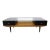 Mid Century Slat Wood / Glass Coffee Table in the Style of George Nelson For Sale