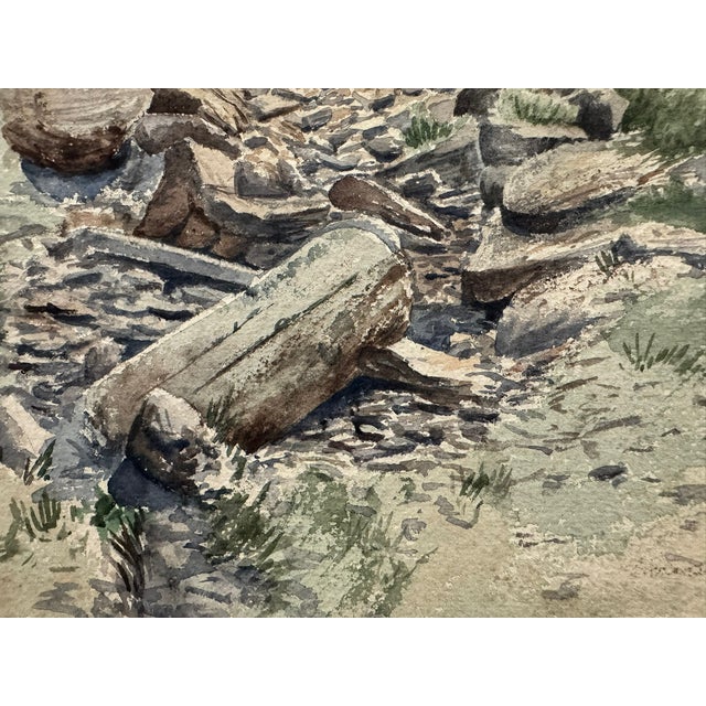 Traditional Early 20th Century Attributed to Frank Henry Mason British Rocky Mountain Landscape Watercolor For Sale - Image 3 of 7