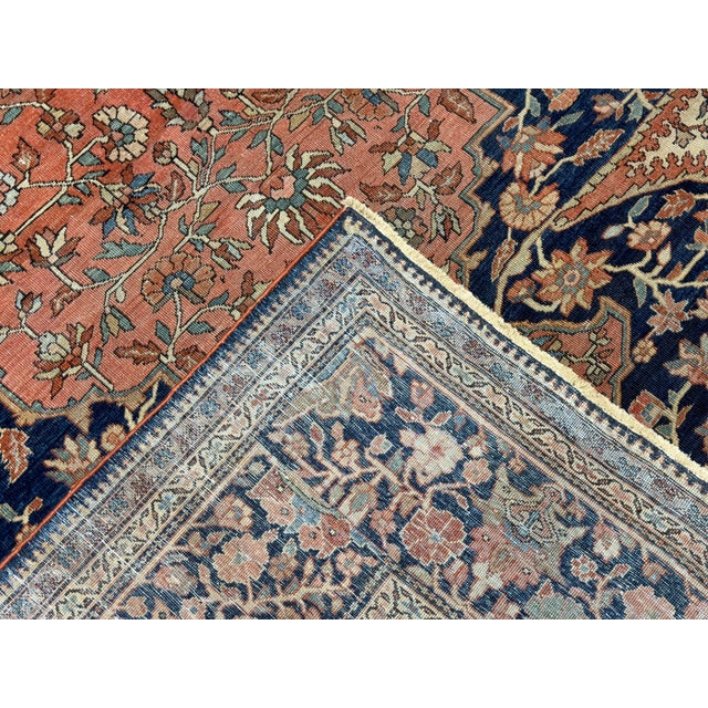 Antique Persian Farahan Sarouk Rug 9’4" X 12’1" For Sale - Image 10 of 11