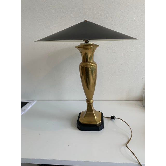 Brass Table Lamp With Black Shade Chairish