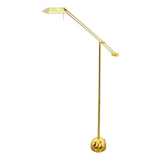 Brass Balance Reading Floor Lamp from Sölken Leuchten, 1980s For Sale