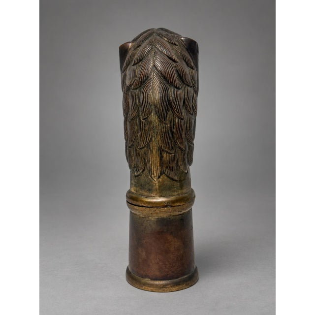 Neoclassical European Patinated and Parcel-Gilt Lion-Head Vesta or Match Safe, Circa 1900 For Sale - Image 3 of 9