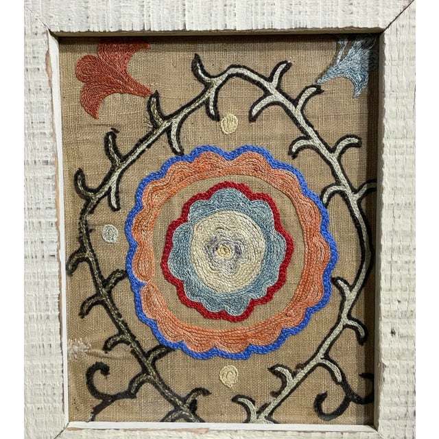 Pair of Antique Suzani Wall Hanging For Sale - Image 4 of 11