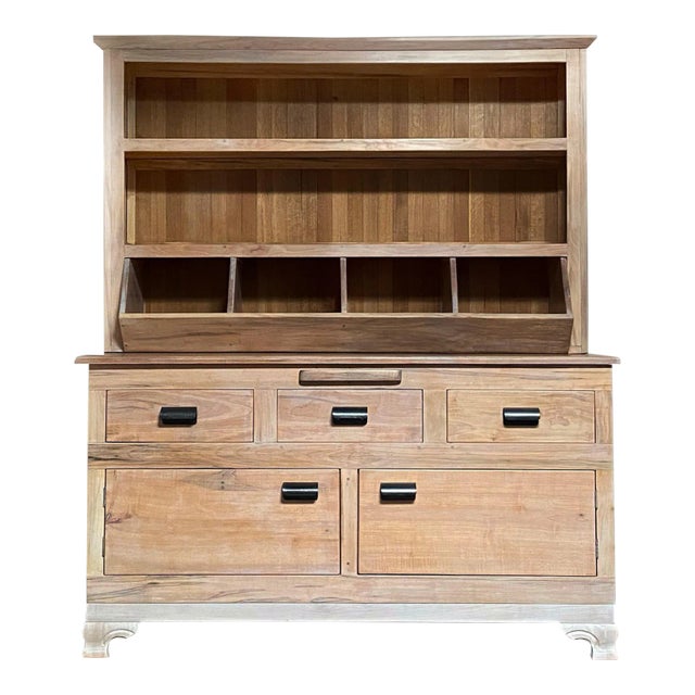 Maple Farmhouse Cupboard With Cubbies Chairish