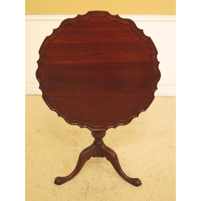1950s Chippendale Mahogany Tilt Top Table For Sale - Image 11 of 11
