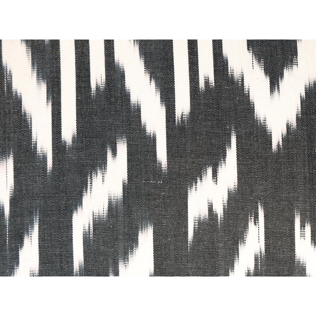 2020s Black and White Ikat Pillow Cover For Sale - Image 5 of 6