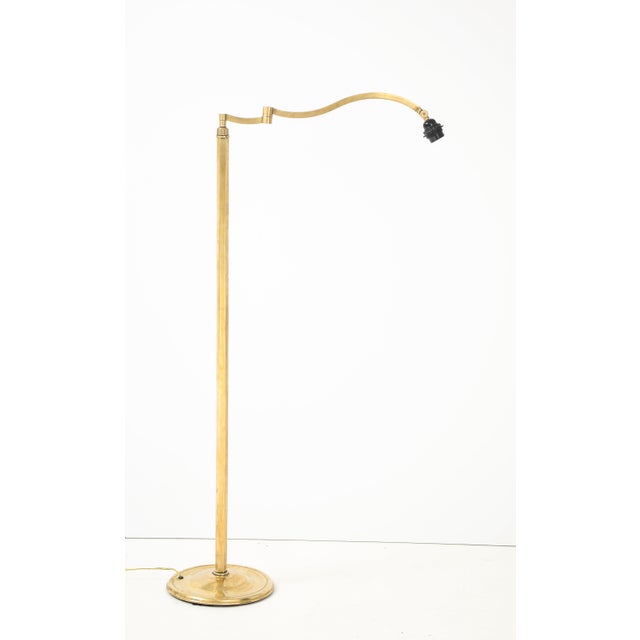 1950s Mid-Century Modern Solid Brass Swing Arm French Floor Lamp For Sale - Image 12 of 12
