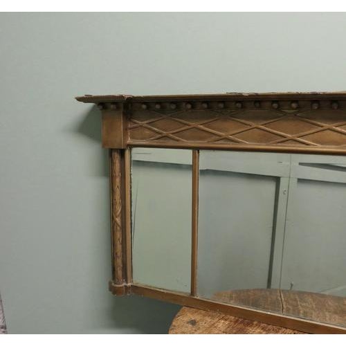 Regency Triple Plate Gilt Mirror for Over Mantle For Sale - Image 5 of 8