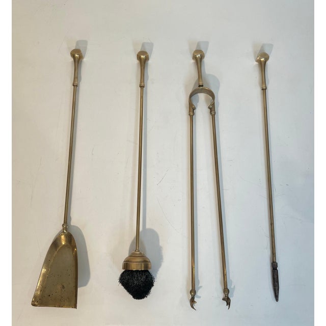 Neoclassical Style Brass Fireplace Tools. French. Circa 1970 For Sale - Image 12 of 12