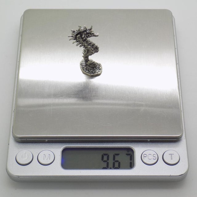 Vintage Italian Handmade Silver Seahorse Miniature, 1970s For Sale - Image 9 of 11