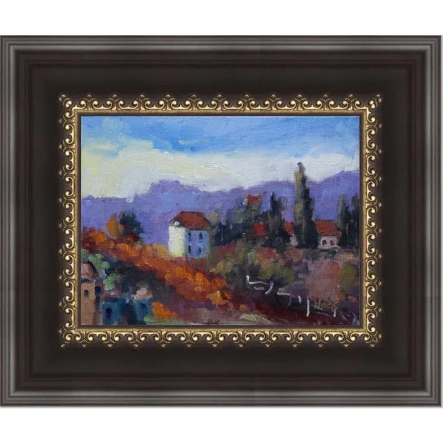 Orange "Tuscany Glow" Contemporary Landscape Oil Painting For Sale - Image 8 of 12