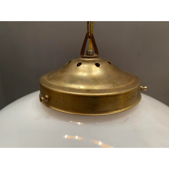 Mid-Century White Murano Glass Pendant Light For Sale - Image 6 of 9