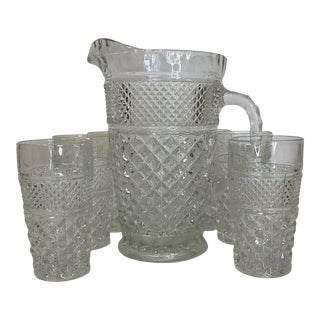 Mid-Century Hollywood Regency Wexford Pitcher and Tumblers Set- 7 Pieces For Sale