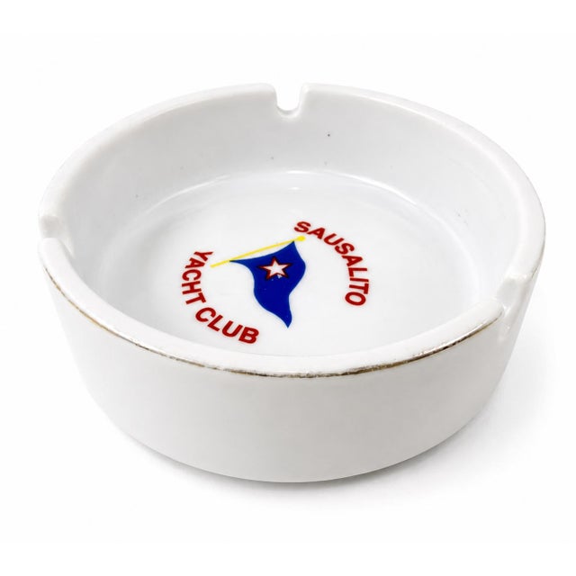 Vintage Sausalito Yacht Club California Nautical Porcelain Ashtray Dish For Sale - Image 9 of 12