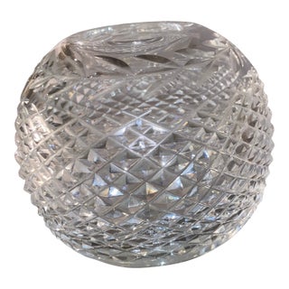 Waterford Crystal Glandore Rose Bowl Vintage Cut Glass Round Flower Vase Mint For Sale