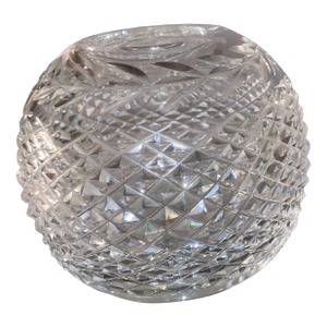 Waterford Crystal Glandore Rose Bowl Vintage Cut Glass Round Flower Vase Mint
