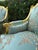 Textile French Louis XV Style Blue-Green Bergere Wing Chair Set of 2 With Gold Leaf Details For Sale - Image 7 of 10