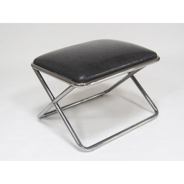 Ward Bennett Ward Bennett Scissor Chair Ottoman/Stool For Sale - Image 4 of 10