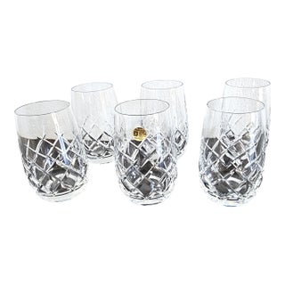 1980s Cristallerie Schott Zwiesel German Cut Crystal Tumblers - Set of 6 For Sale