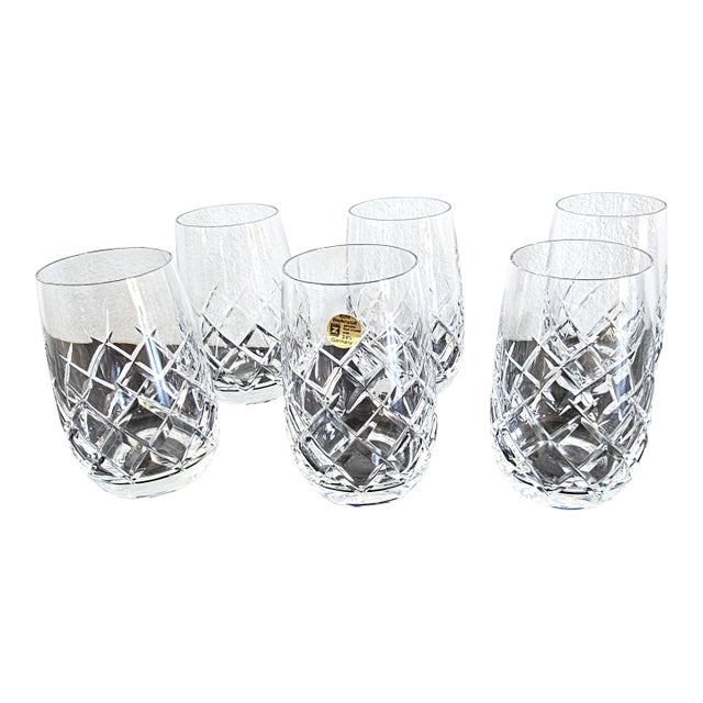 1980s Cristallerie Schott Zwiesel German Cut Crystal Tumblers - Set of 6 For Sale