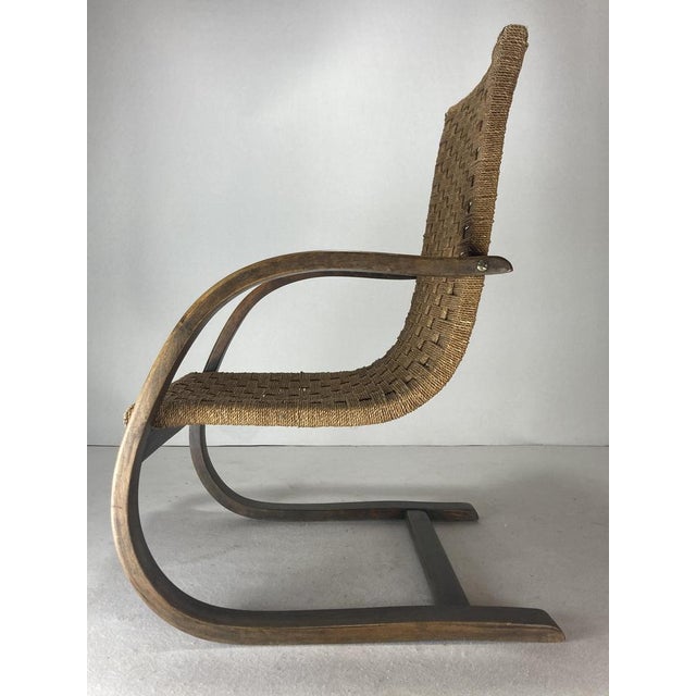 Cantilever Wicker Cord Chair, 1930s For Sale - Image 3 of 18