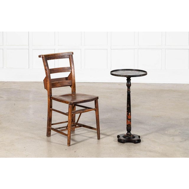 Wood English Chinoiserie Pedestal Side Table, 1870 For Sale - Image 7 of 15