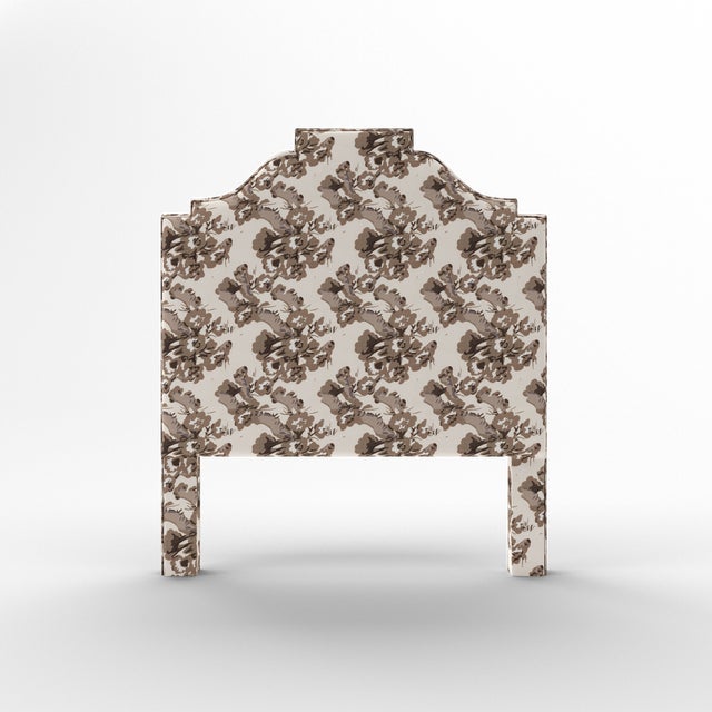 Elevate your bedroom with this luxurious upholstered bed, available exclusively on Chairish. Expertly crafted in the USA...