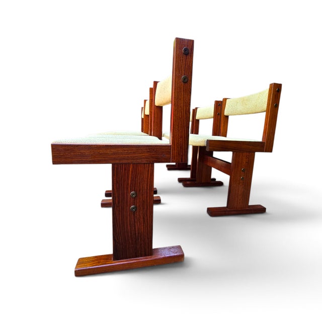 Mid-Century Modern Danish Brutalist Rosewood Dining Chairs Attributed to Gangso Mobler, 1970s. Set of 6 For Sale - Image 3 of 10
