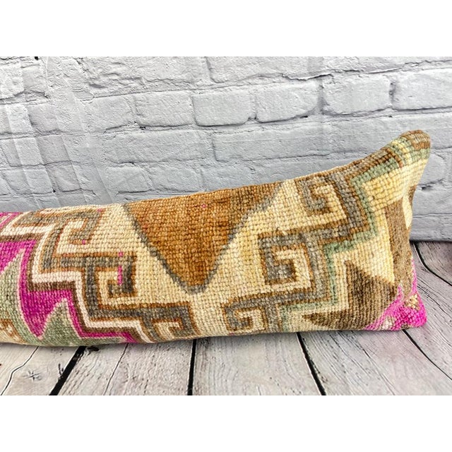 Turkish 12 x 46 Lumbar Rug Pillow Oriental Majesty Turkish Pillow Cushion Cover For Sale - Image 3 of 7