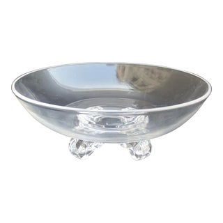 Steuben Scroll Foot Crystal Bowl Circa 80s' For Sale