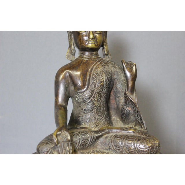 19th Century 19th Century Bronze Buddha Amoghasiddhi, Nepal, 1890s For Sale - Image 5 of 15