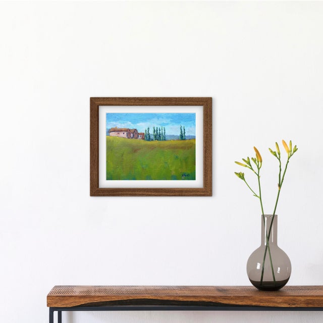 Contemporary Cypress Trees, Tuscany, Italy Original Oil on Linen Panel For Sale - Image 3 of 5