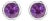 .925 Sterling Silver 6MM Bezel Set Created Purple Amethyst Solitaire Stud Earrings, A Pair For Sale