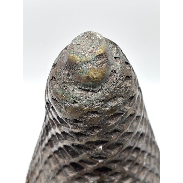 Nigerian Artist, Large Benin Memorial Head Sculpture, 20th Century, Bronze For Sale - Image 11 of 18