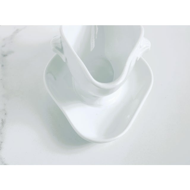 French Provincial 1850-1899 French Porcelain/Earthenware Gray/Sauce Boat For Sale - Image 3 of 4