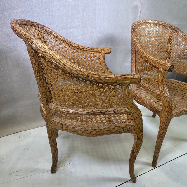 1960s Pair of Stunning Regency Styled Carved Wood Chair 1960s For Sale - Image 5 of 12