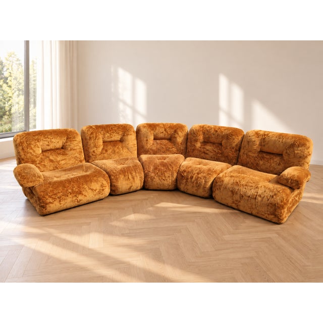 Red Vintage Space Age Modular Sofa, 1970s For Sale - Image 8 of 11
