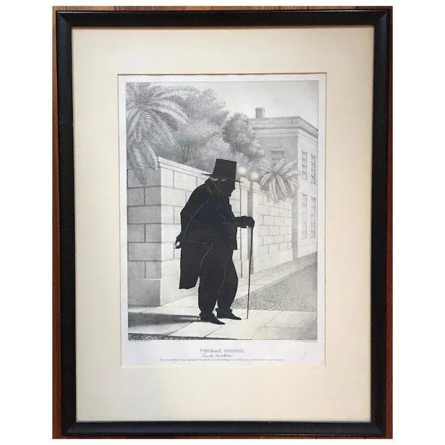 William Brown Kellogg Framed Silhouette Print of Thomas Cooper For Sale - Image 4 of 6
