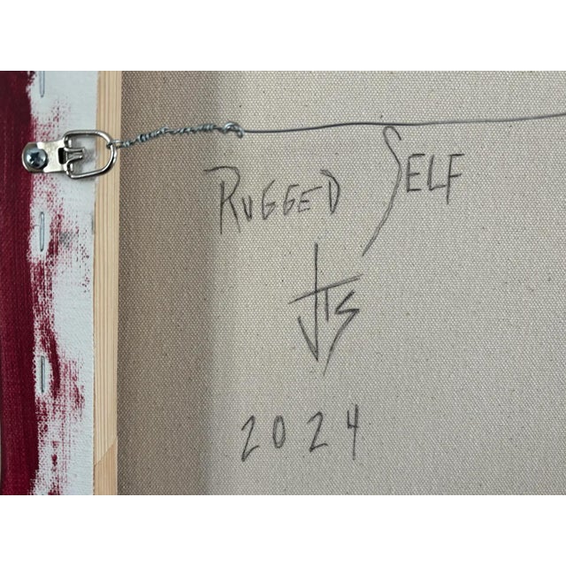 “Rugged Self” Original Cowboy Portrait Painting, Abstract Large Southwestern Art by JTS For Sale - Image 9 of 9