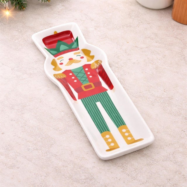 Contemporary Ceramic Nutcracker Holiday Trinket Dish (Set of 4) For Sale - Image 3 of 4