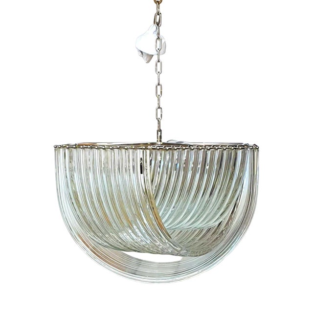Exagonal Bundled Triedro Murano Glass Chandelier For Sale