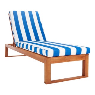 Solano Sunlounger - Natural/Royal Blue Striped For Sale