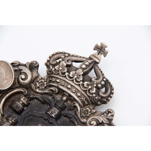 Silver Ashtray with Two Coins of King Luís I of Portugal For Sale - Image 3 of 4