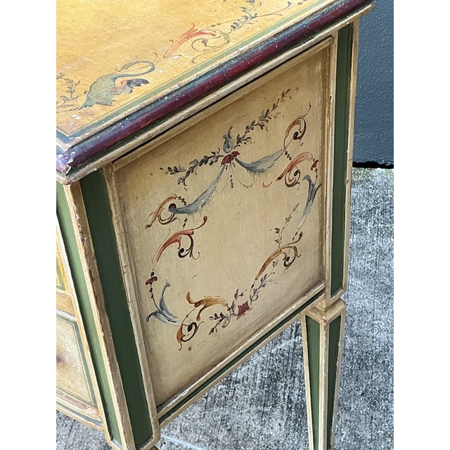Vintage Distressed Hand-Painted Wood Nightstands For Sale - Image 14 of 16
