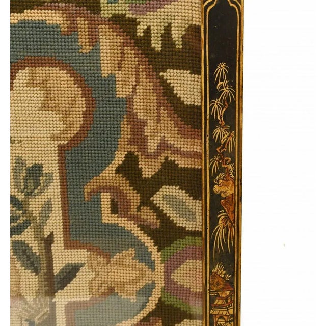 Regency Chinoiserie Lacquer Screen Tapestry, 1840 For Sale - Image 6 of 13